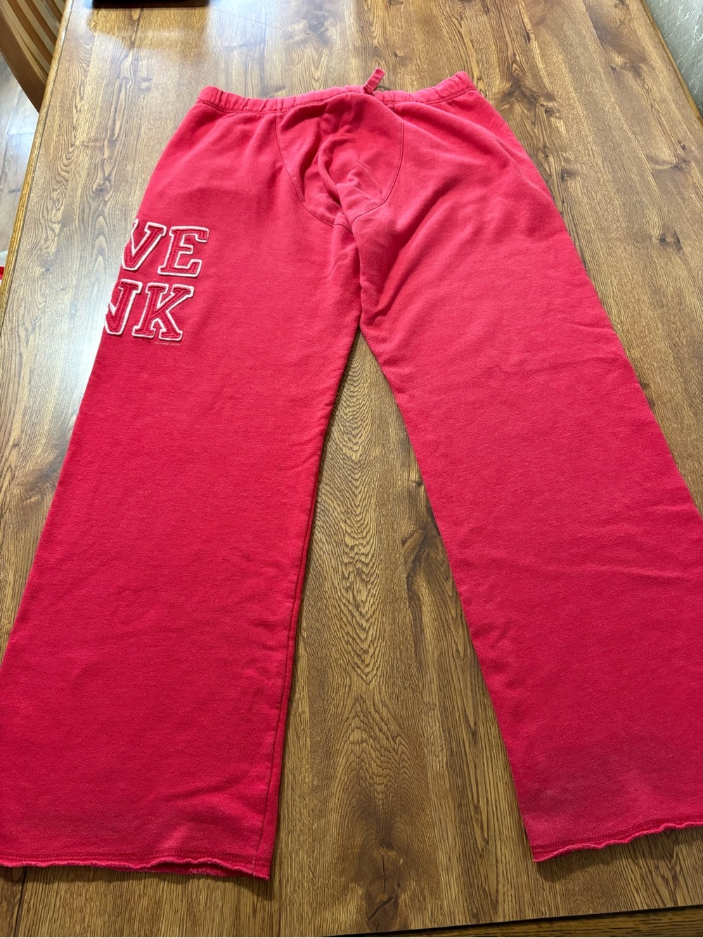 Vintage Victoria’s Secret “PINK” Wide-Leg RED Boyfriend Style Sweatpants Small - Picture 3 of 10